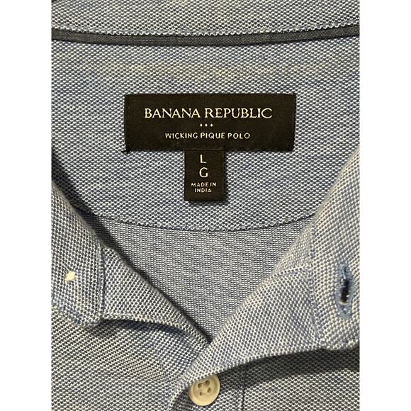 Banana Republic, Blue golf shirt with pocket, Size L, KB300 - Picture 3 of 4